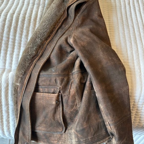 Scully Brown Shearling Men's Jacket - Picture 3 of 9